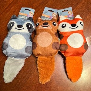 3 Woodland animals, interactive, dog toys
